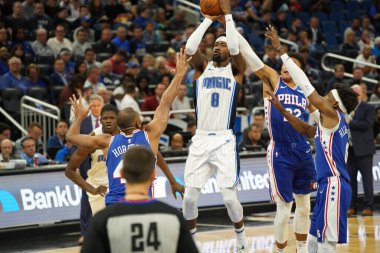 Orlando Magic, Philadelphia 76ers 'ı 13 Kasım 2019 Çarşamba günü Amway Center' da ağırlamaktadır. Fotoğraf: Marty Jean-Louis