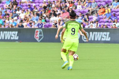 Orlando Pride 21 Temmuz 2018 'de Orlando Florida' daki Exploria Stadyumu 'nda Seattle Reign FC' ye ev sahipliği yapmaktadır. Fotoğraf: Marty Jean-Louis