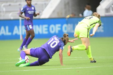 Orlando Pride 21 Temmuz 2018 'de Orlando Florida' daki Exploria Stadyumu 'nda Seattle Reign FC' ye ev sahipliği yapmaktadır. Fotoğraf: Marty Jean-Louis