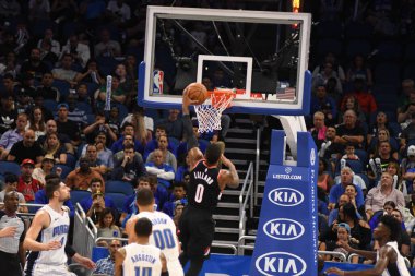 Orlando Magic 25 Ekim 2018 'de Orlando Florida' daki Amway Center 'da Portland Trail Blazers' ı sunar.. 