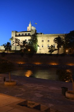 Palma De Mallorca İspanya 'daki Palma Kilisesi' nin gece manzarası