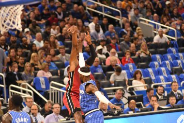 Orlando Magic 17 Ekim 2018 'de Orlando Florida' daki Amway Center 'da Miami Heat' i sunar.. 