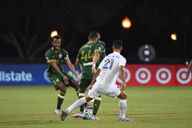 Los Angeles Galaksisi, 14 Temmuz 2020 'de Orlando Florida ABD' deki ESPN Vahşi Spor Dünyası 'nda düzenlenen MLS Sırt Turnuvası sırasında Portland Timbers ile karşı karşıya geldi. 