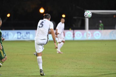 Los Angeles Galaksisi, 14 Temmuz 2020 'de Orlando Florida ABD' deki ESPN Vahşi Spor Dünyası 'nda düzenlenen MLS Sırt Turnuvası sırasında Portland Timbers ile karşı karşıya geldi.