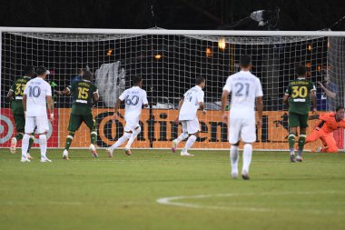 Los Angeles Galaksisi, 14 Temmuz 2020 'de Orlando Florida ABD' deki ESPN Vahşi Spor Dünyası 'nda düzenlenen MLS Sırt Turnuvası sırasında Portland Timbers ile karşı karşıya geldi.