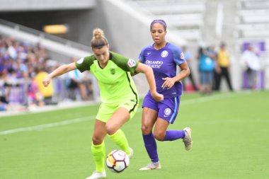 Orlando Pride 21 Temmuz 2018 'de Orlando Florida' daki Exploria Stadyumu 'nda Seattle Reign FC' ye ev sahipliği yapmaktadır. Fotoğraf: Marty Jean-Louis