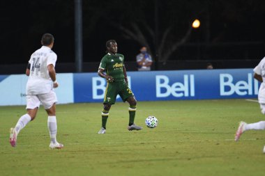 Los Angeles Galaksisi, 14 Temmuz 2020 'de Orlando Florida ABD' deki ESPN Vahşi Spor Dünyası 'nda düzenlenen MLS Sırt Turnuvası sırasında Portland Timbers ile karşı karşıya geldi.