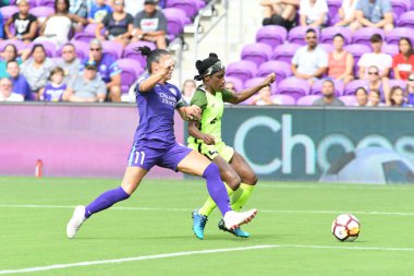 Orlando Pride 21 Temmuz 2018 'de Orlando Florida' daki Exploria Stadyumu 'nda Seattle Reign FC' ye ev sahipliği yapmaktadır. Fotoğraf: Marty Jean-Louis