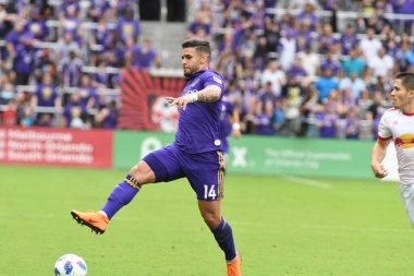 Orlando City, 31 Mart 2018 tarihinde Orlando Florida 'daki Exploria Stadyumu' nda New York Red Bulls 'a ev sahipliği yapmaktadır. Fotoğraf: Marty Jean-Louis