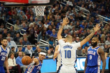 Orlando Magic, Philadelphia 76ers 'ı 13 Kasım 2019 Çarşamba günü Amway Center' da ağırlamaktadır. Fotoğraf: Marty Jean-Louis