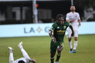 Los Angeles Galaksisi, 14 Temmuz 2020 'de Orlando Florida ABD' deki ESPN Vahşi Spor Dünyası 'nda düzenlenen MLS Sırt Turnuvası sırasında Portland Timbers ile karşı karşıya geldi..
