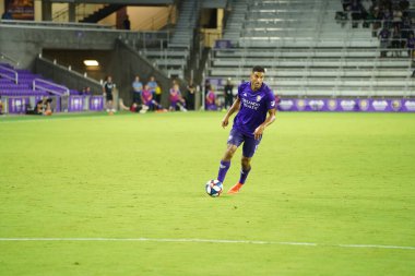 Orlando City SC, 19 Haziran 2019 Çarşamba günü Orlando 'daki Exploria Stadyumu' nda düzenlenen ABD Açık Kupası sırasında New England Devrimi 'ne ev sahipliği yaptı.