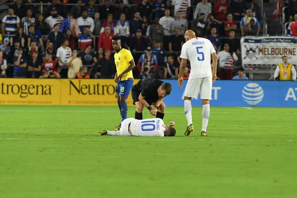 Mens National Team Host Ecuador National Team Orlando City Stadium — 스톡 사진