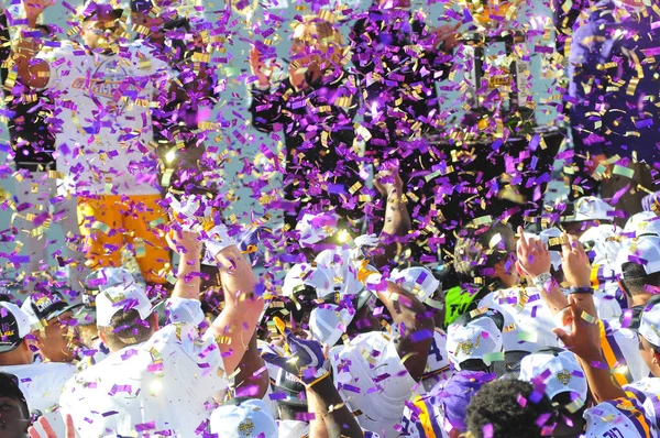 Lsu Affronta Louisville Durante 71St Citrus Bowl Camping World Stadium — Foto Stock