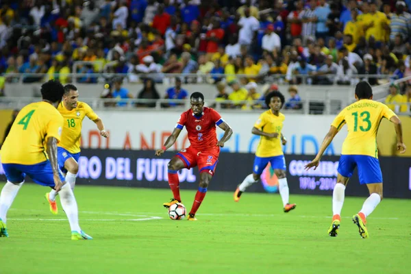 Brazylia Twarzą Haiti Podczas Copa America Centenario Orlando Florida Camping — Zdjęcie stockowe