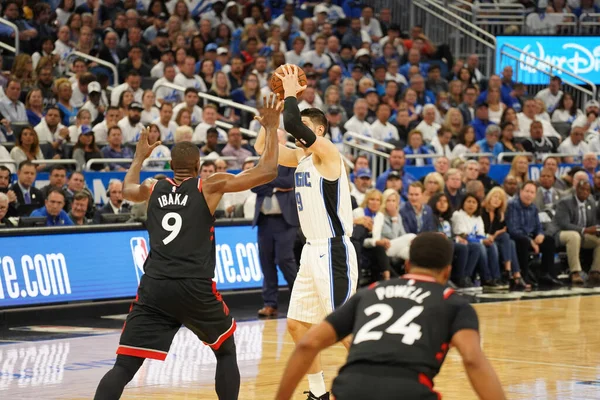 Orlando Magic Házigazdák Toronto Rapters Alatt Nba Rájátszás Forduló Amway — Stock Fotó