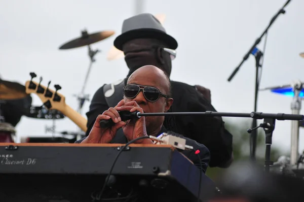 Stevie Wonder Actúa Mitin Celebrado Por Presidente Barack Obama Apoyo — Foto de Stock