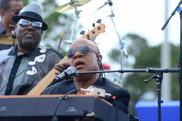 Stevie Wonder Performs Rally Held President Barack Obama Support Hillary — Stock Photo, Image