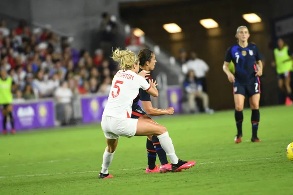 Usa Inglaterra Match Durante Copa Shebelieves 2020 Exploria Stadium Orlando — Foto de Stock