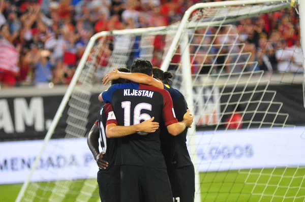 Fußballteam Gastgeber Trinidad Tobago Auf Dem Everbank Field Jacksonville Florida — Stockfoto