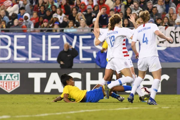 Фінал Кубка Shebelieves Usa Brazil Raymond James Stadium Tampa Florida — стокове фото