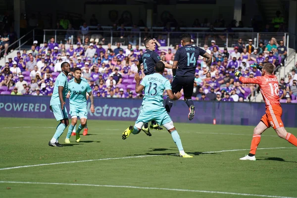 Orlando City Organizuje Vancouver Whitecaps Stadionie Orlando City Stadium Sobotę — Zdjęcie stockowe