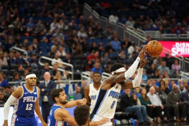 Orlando Magic, Philadelphia 76ers 'ı 13 Kasım 2019 Çarşamba günü Amway Center' da ağırlamaktadır. Fotoğraf: Marty Jean-Louis