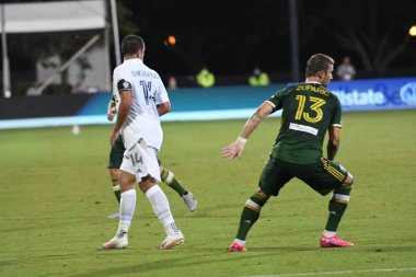 Los Angeles Galaksisi, 14 Temmuz 2020 'de Orlando Florida ABD' deki ESPN Vahşi Spor Dünyası 'nda düzenlenen MLS Sırt Turnuvası sırasında Portland Timbers ile karşı karşıya geldi..