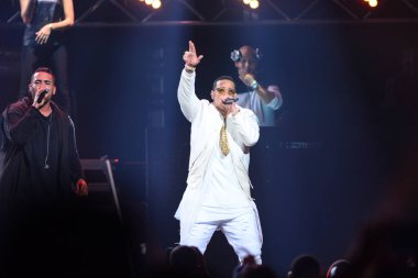 Daddy Yankee and Don Omar in concert at the Amway Center in Orlando Florida on August 7, 2016. 