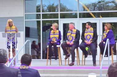 24 Şubat 2017 'de Orlando Florida' daki New Orlando City Stadyumu için kurdele kesme töreni