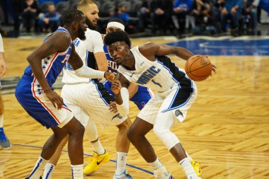 Orlando Magic, Philadelphia 76ers 'ı 13 Kasım 2019 Çarşamba günü Amway Center' da ağırlamaktadır. Fotoğraf: Marty Jean-Louis