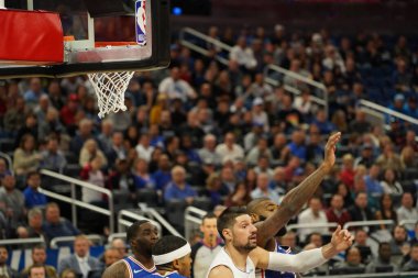 Orlando Magic, Philadelphia 76ers 'ı 13 Kasım 2019 Çarşamba günü Amway Center' da ağırlamaktadır. Fotoğraf: Marty Jean-Louis