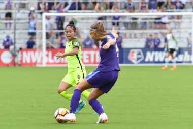 Orlando Pride 21 Temmuz 2018 'de Orlando Florida' daki Exploria Stadyumu 'nda Seattle Reign FC' ye ev sahipliği yapmaktadır. Fotoğraf: Marty Jean-Louis