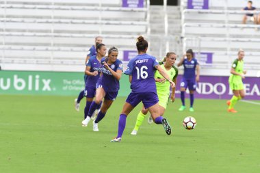 Orlando Pride 21 Temmuz 2018 'de Orlando Florida' daki Exploria Stadyumu 'nda Seattle Reign FC' ye ev sahipliği yapmaktadır. Fotoğraf: Marty Jean-Louis