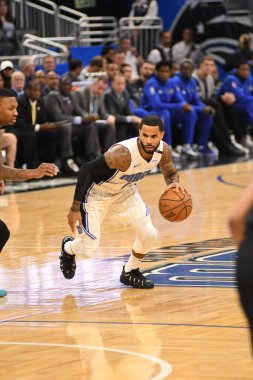Orlando Magic 25 Ekim 2018 'de Orlando Florida' daki Amway Center 'da Portland Trail Blazers' ı sunar.. 