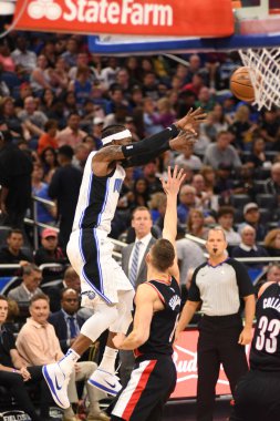 Orlando Magic 25 Ekim 2018 'de Orlando Florida' daki Amway Center 'da Portland Trail Blazers' ı sunar.. 