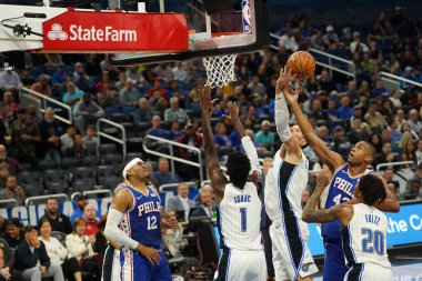 Orlando Magic, Philadelphia 76ers 'ı 13 Kasım 2019 Çarşamba günü Amway Center' da ağırlamaktadır. Fotoğraf: Marty Jean-Louis