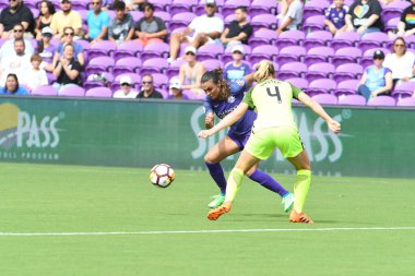 Orlando Pride 21 Temmuz 2018 'de Orlando Florida' daki Exploria Stadyumu 'nda Seattle Reign FC' ye ev sahipliği yapmaktadır. Fotoğraf: Marty Jean-Louis