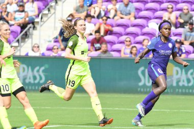 Orlando Pride 21 Temmuz 2018 'de Orlando Florida' daki Exploria Stadyumu 'nda Seattle Reign FC' ye ev sahipliği yapmaktadır. Fotoğraf: Marty Jean-Louis