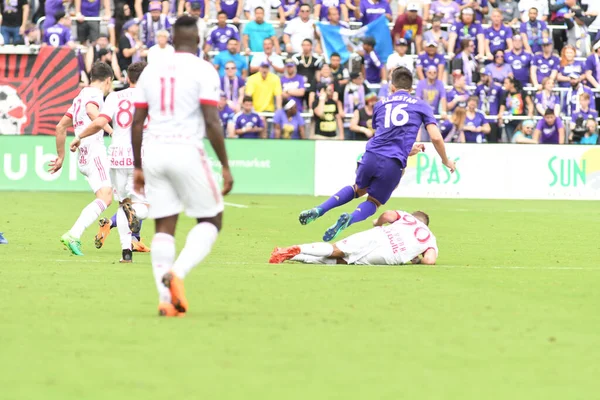 Orlando City Hostí New York Red Bulls Stadionu Exploria Orlandu — Stock fotografie