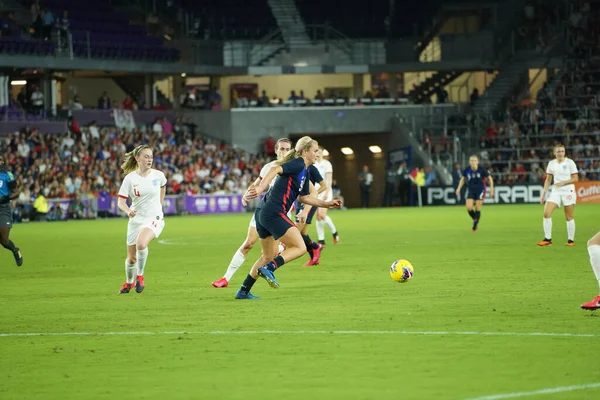 2018 Usa England Match 2020 Shebelieves Cup Exploria Stadium Orlando — 스톡 사진