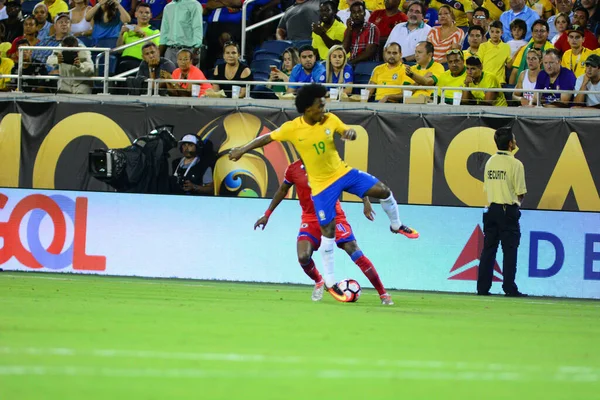 Brasil Enfrenta Haití Durante Copa América Centenario Orlando Florida Camping — Foto de Stock