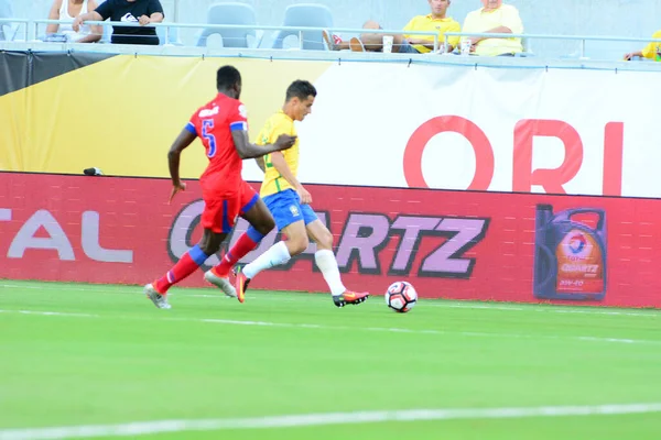 Brazília Szembesül Haitivel Copa America Centenario Alatt Orlando Floridában Camping — Stock Fotó