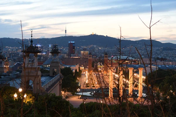 Blick Auf Die Lichter Der Stadt Abend Stadtbild — Stockfoto