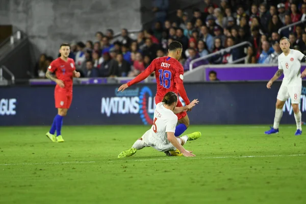 Squadra Calcio Statunitense Ospita Canada Durante Partita Della Concacaf Nations — Foto Stock