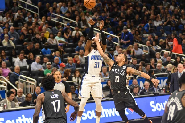 Orlando Magic Hostí Brooklyn Nets Amway Center Orlandu Floridě Února — Stock fotografie