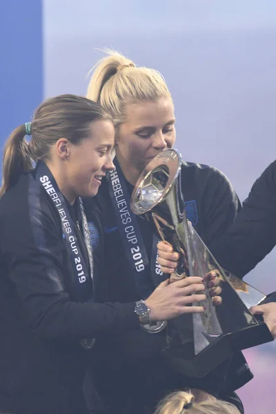 Shebelieves Cup Коронует Англию Качестве Чемпиона Стадионе Рэймонда Джеймса Тампе — стоковое фото