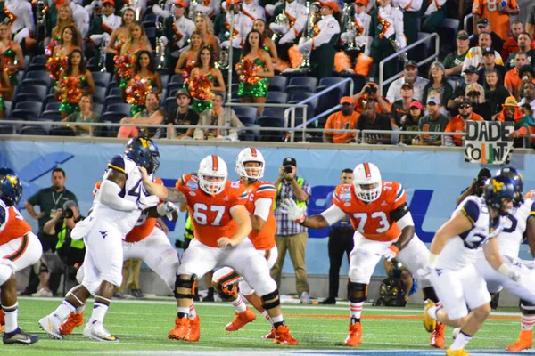 West Virginia Mountaineers Face Miami Hurricanes 71St Russell Bowl Camping — Stock Photo, Image