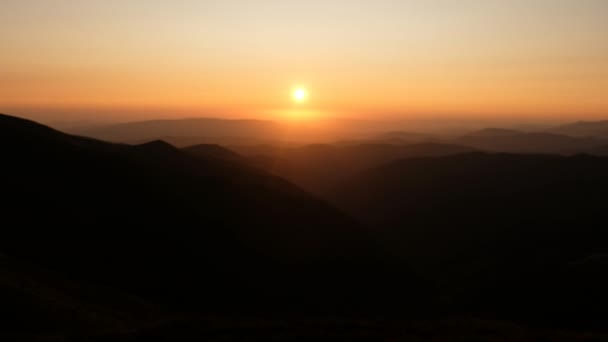 Beautiful mountain landscape. Golden autumn. Sunrise — Stock Video