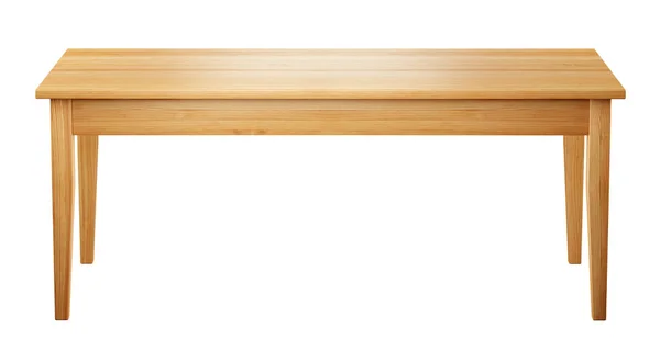 Front View Wooden Table Isolated White Background Clipping Path Included — Stock Photo, Image